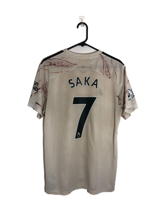 Saka #7 Arsenal 2020/21 Large Away Shirt Adidas Good Condition EH5815