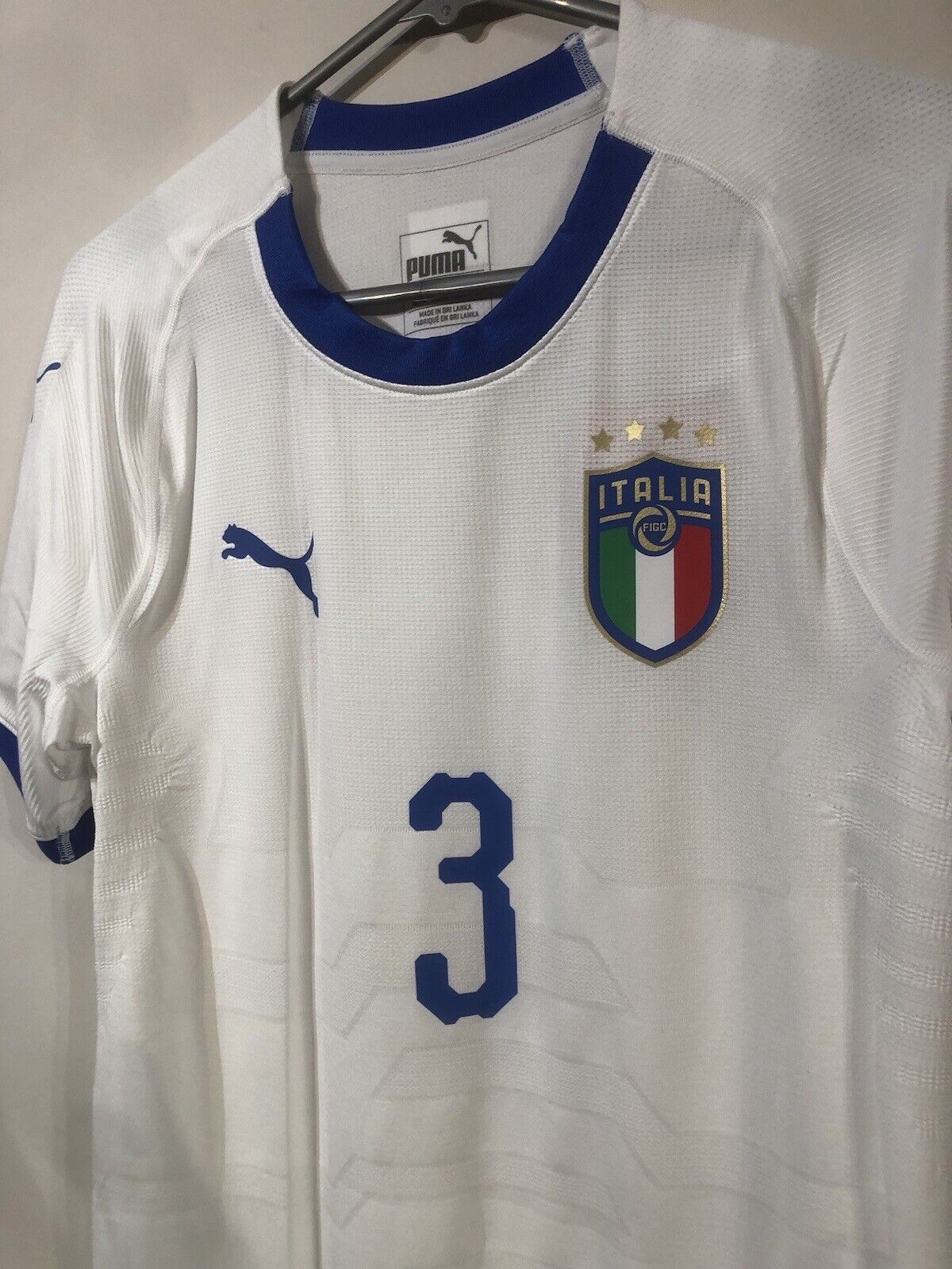 Chiellini #3 Italy 2018 Home X-Large Football Shirt Puma BNWT