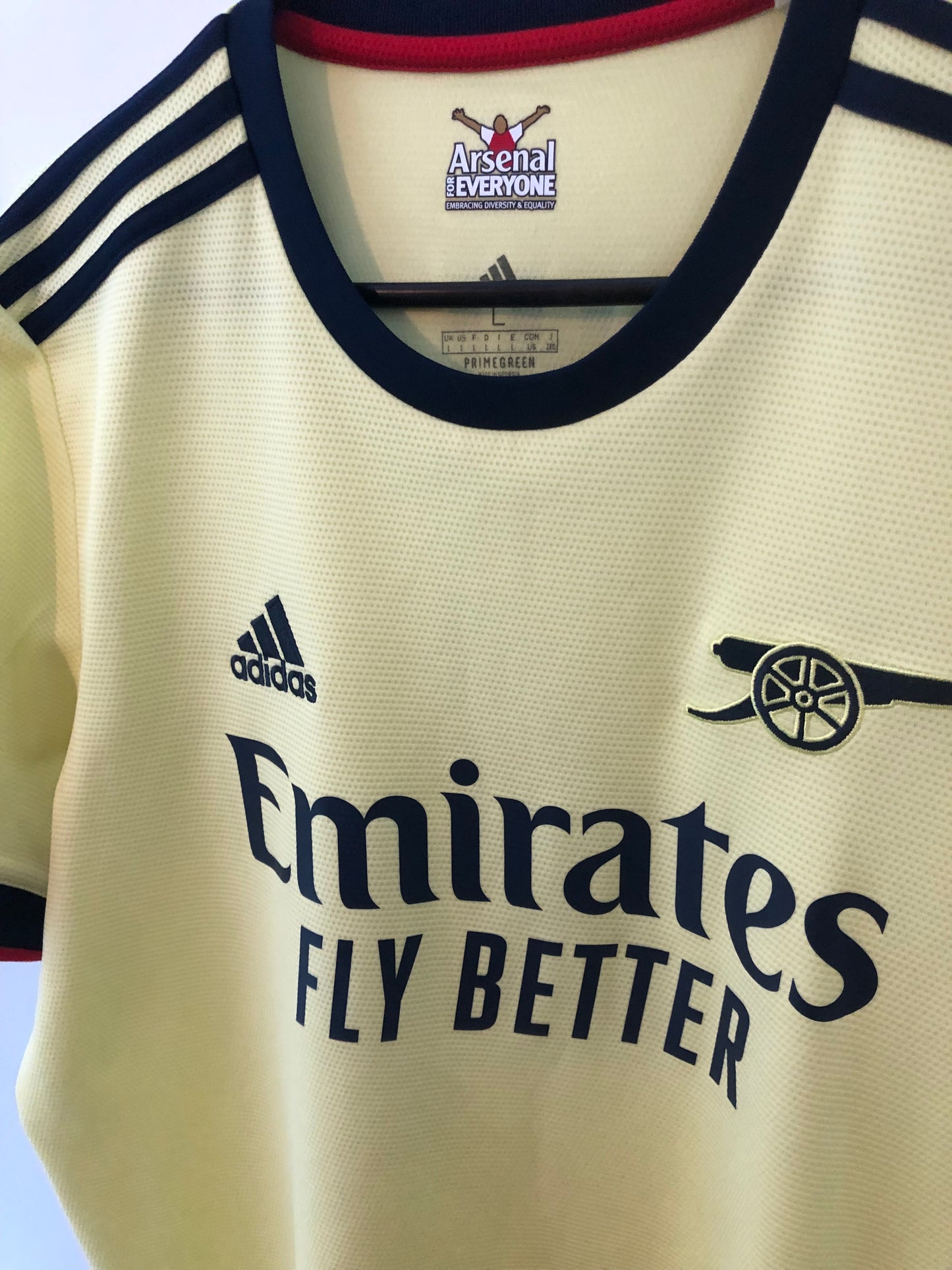 White #4 Arsenal Away 2021/22 Large Shirt Adidas Excellent Condition GM0218