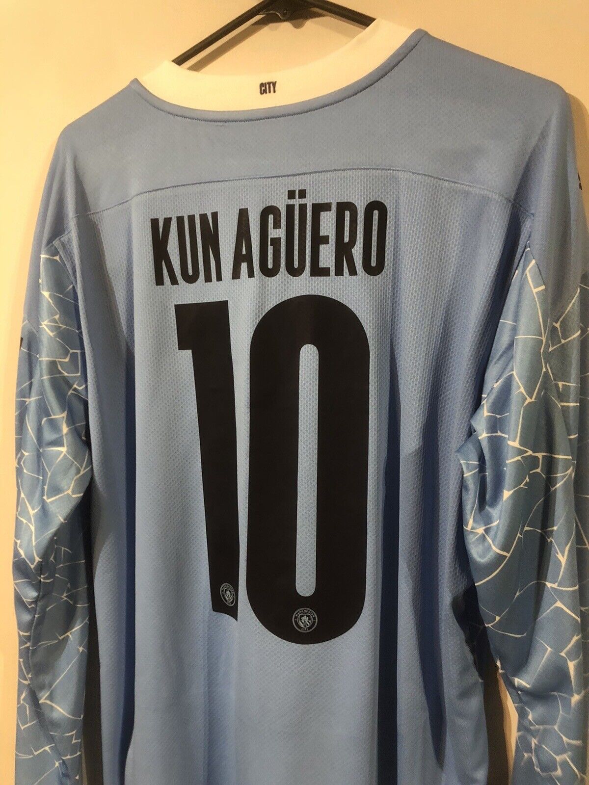 Aguero #10 Manchester City 2020/21 Large L/S Home Shirt BNWT