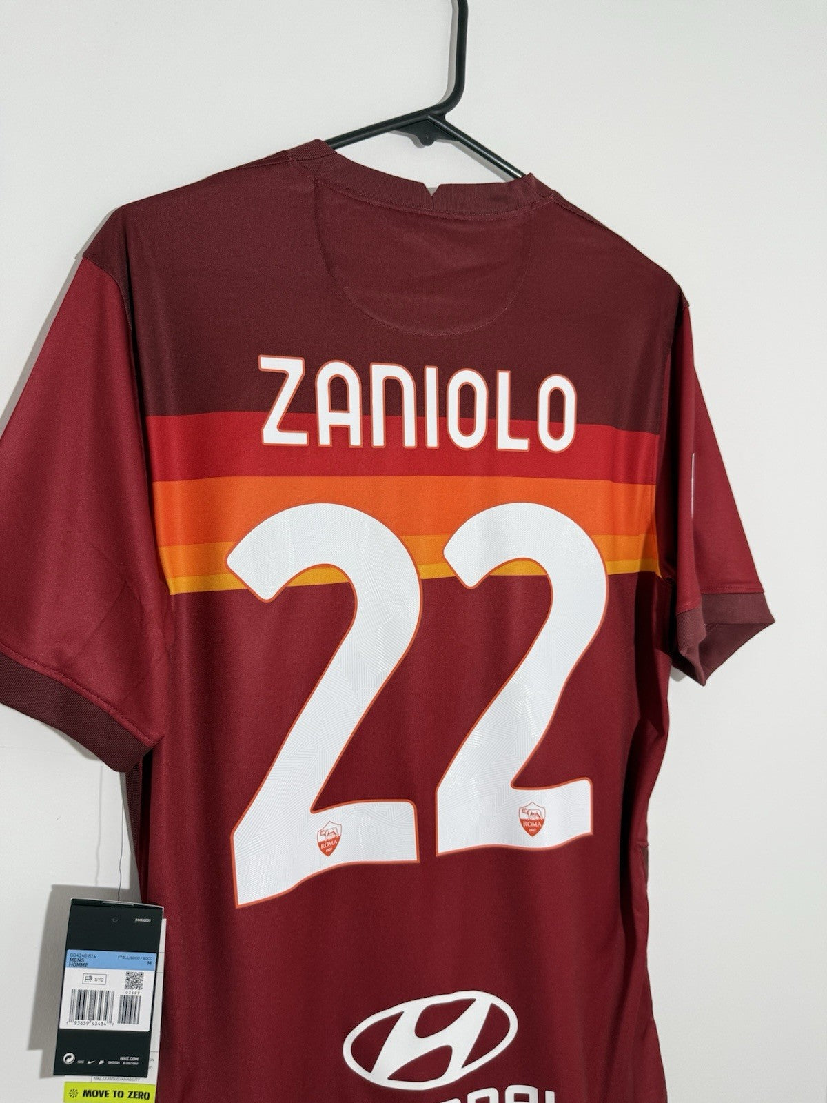 AS Roma Zaniolo #22 2020/21 Home Medium Shirt Nike BNWT CD4248-614