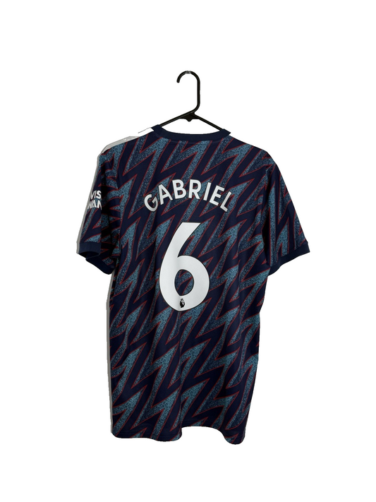 Arsenal Gabriel #6 2021/22 Large 3rd Shirt Adidas Excellent Condition GM0213
