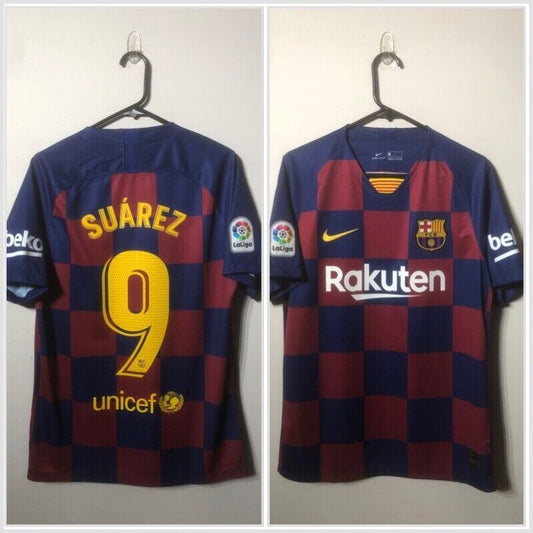 Suarez #9 Barcelona Medium 2019/20 Home Football Shirt Nike Excellent Condition
