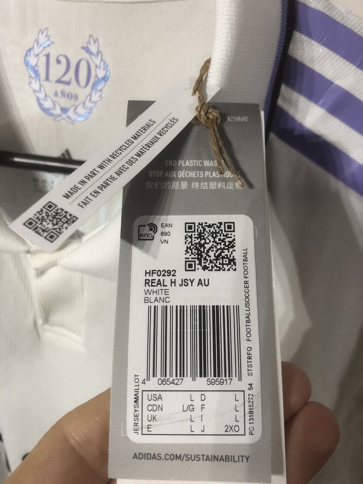 Benzema #9 Real Madrid 2022/23 Home Large Authentic Football Shirt Adidas BNWT