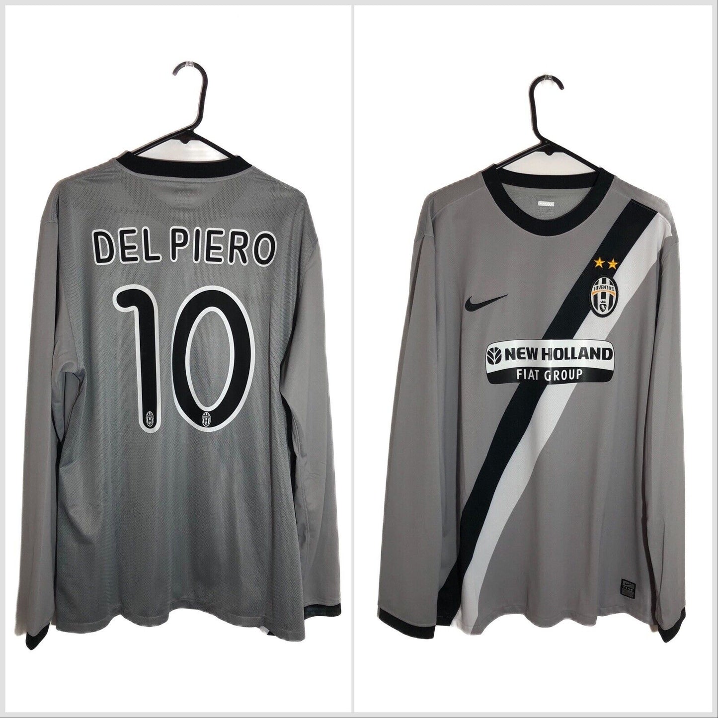 Del Piero 10 Juventus 2009 10 Xl Away Printed Wash Tag Excellent Condition