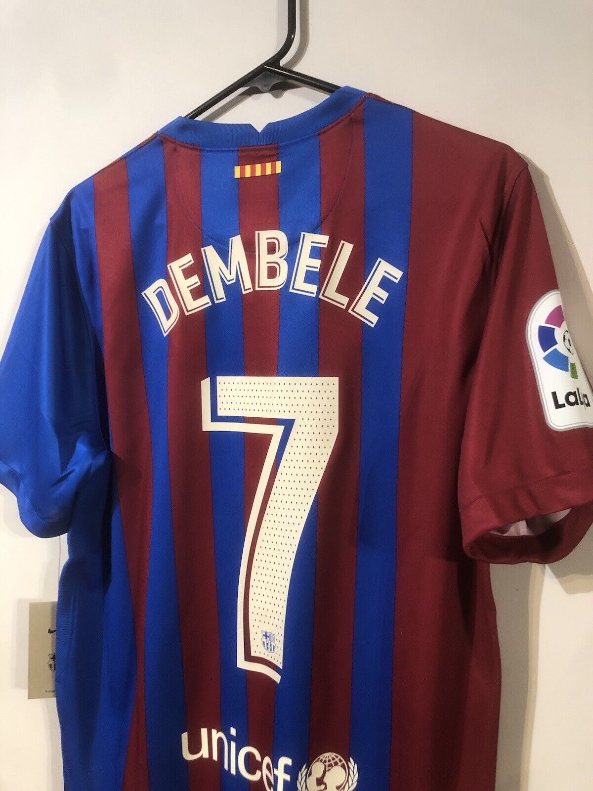 Dembele #7 Barcelona Large LFP 2021/22 Home Football Shirt Jersey Nike BNWT