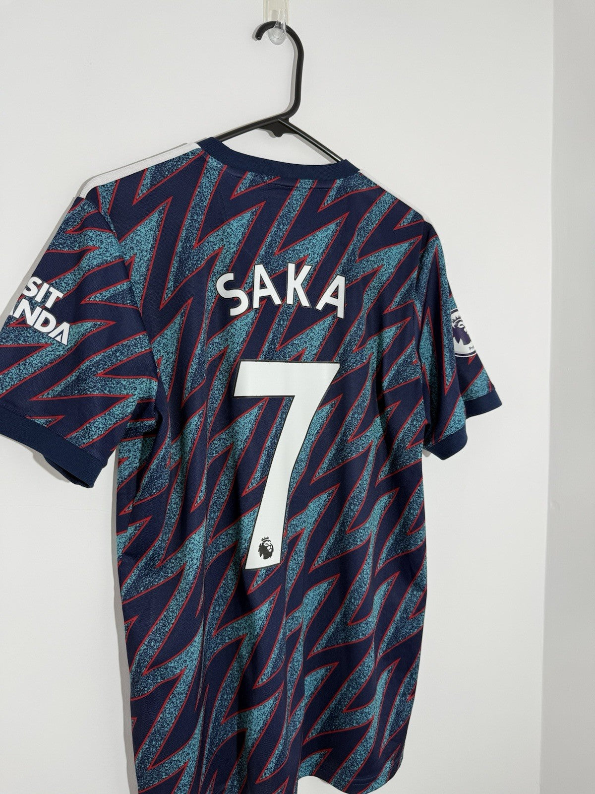 Arsenal Saka #7 2021/22 Medium 3rd Shirt Adidas Excellent Condition GM0213