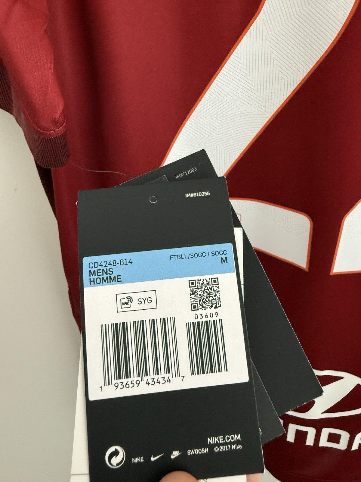 AS Roma Zaniolo #22 2020/21 Home Medium Shirt Nike BNWT CD4248-614