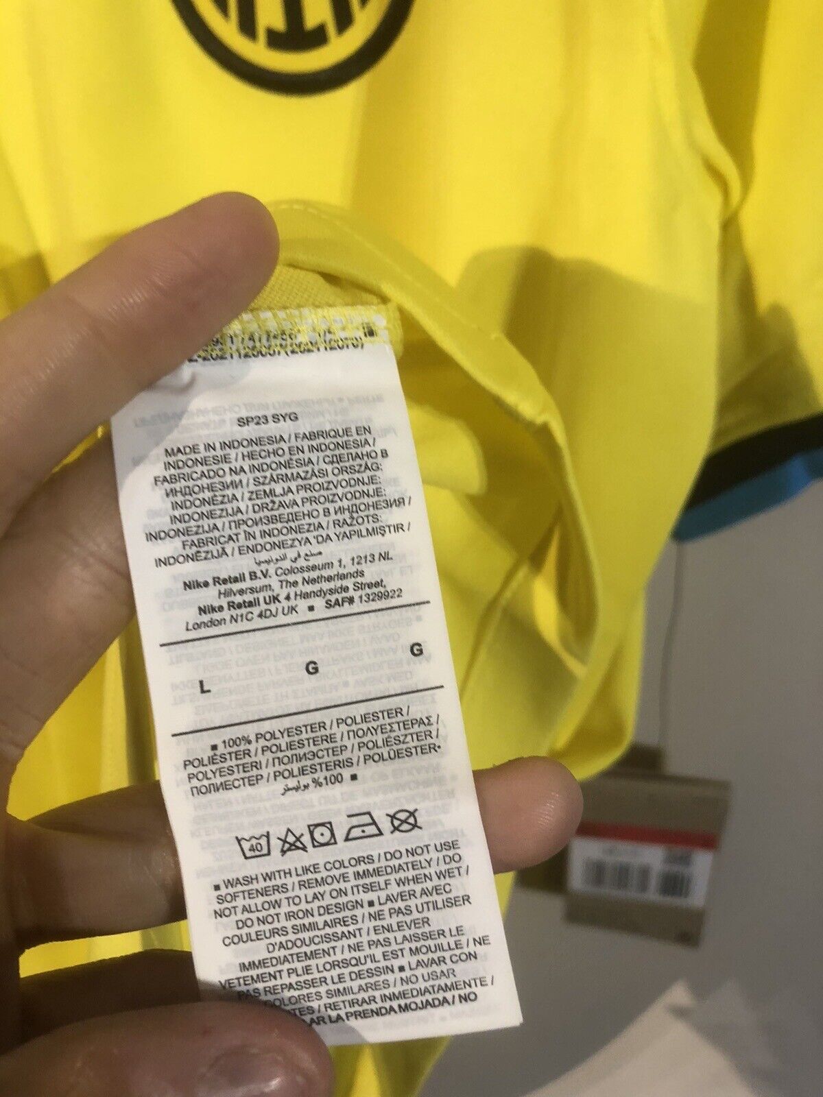 Barella #23 Inter Milan 2022/23 3rd Large Football Shirt Jersey Nike BNWT