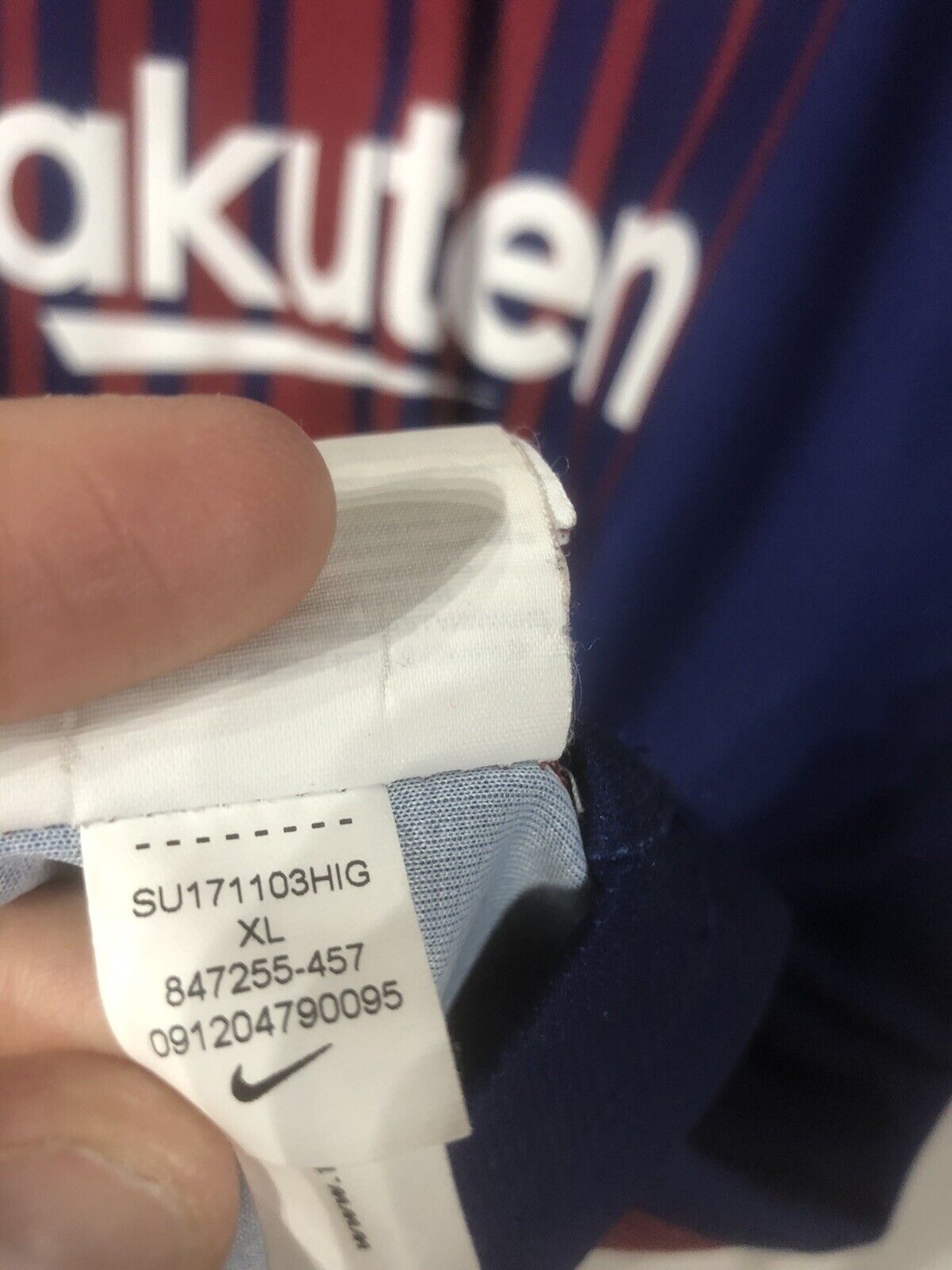 Suarez 9 Barcelona Xl 2017 18 Home Shirt Nike Excellent Condition 847255 457