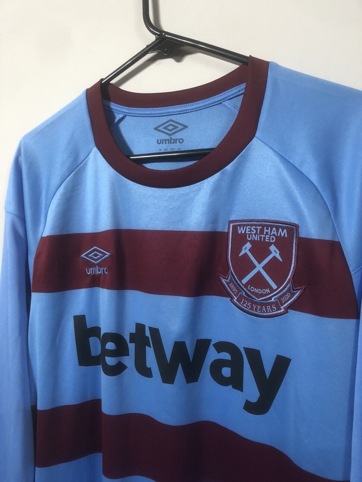 Noble #16 West Ham United 2020/21 Large L/S Away Shirt Umbro Excellent Condition