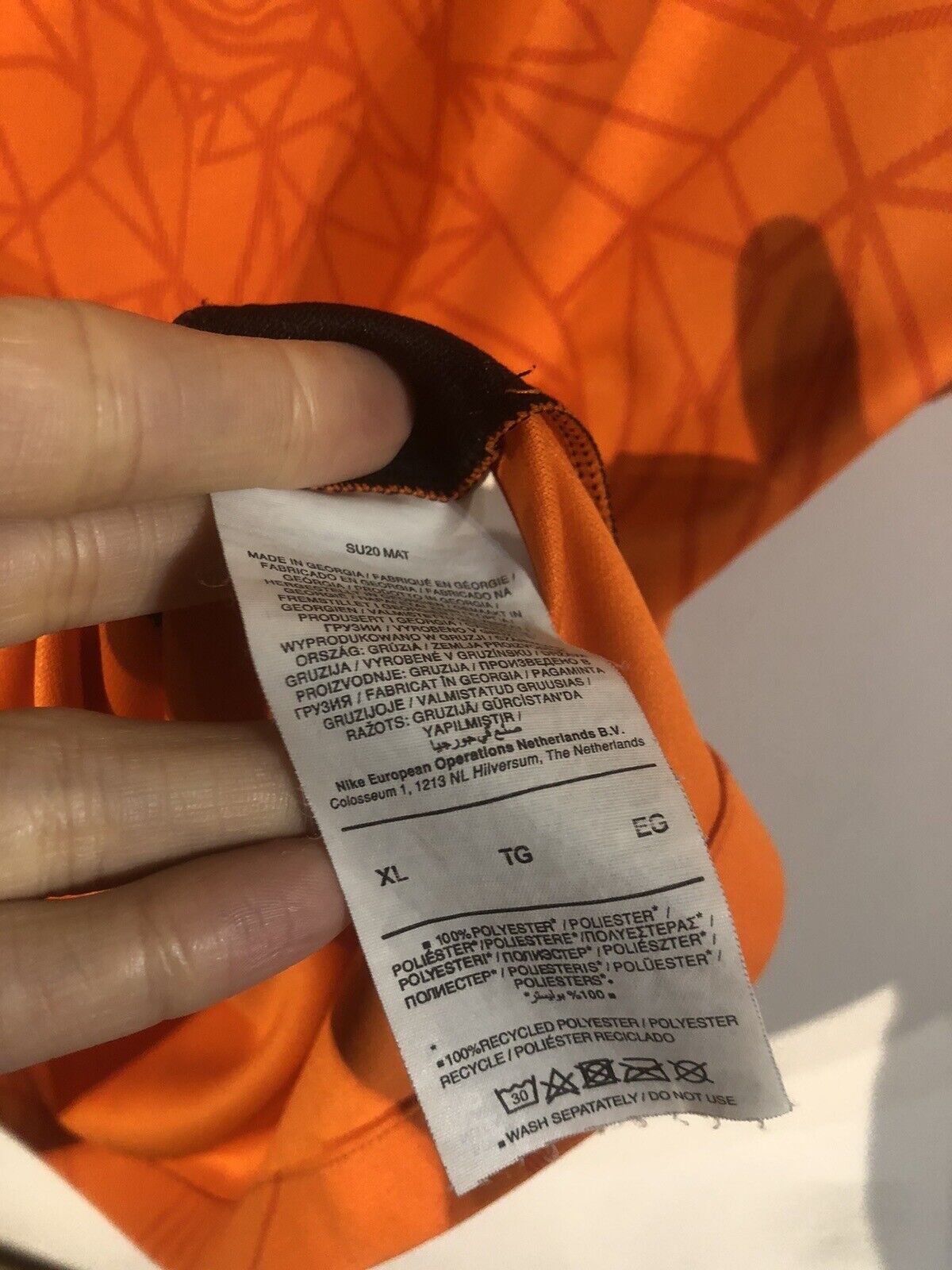 De Ligt #3 Netherlands 2020 Home X-Large Football Shirt Nike Excellent Condition