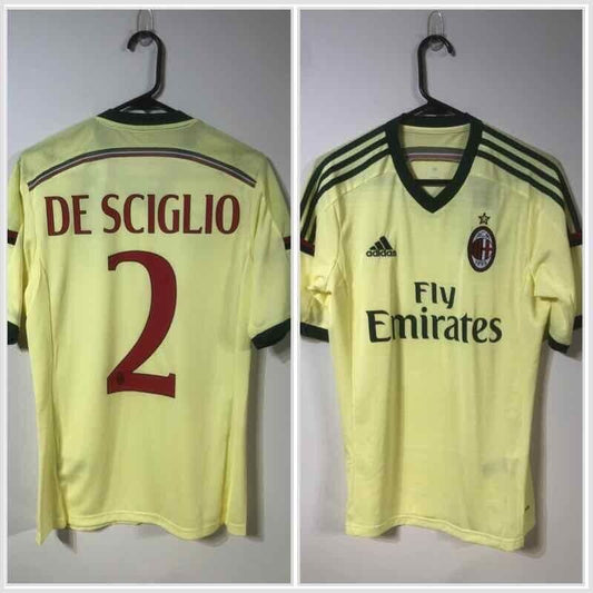 De Sciglio #2 BNWT Small AC Milan 2014/15 3rd Football Shirt Jersey Adidas
