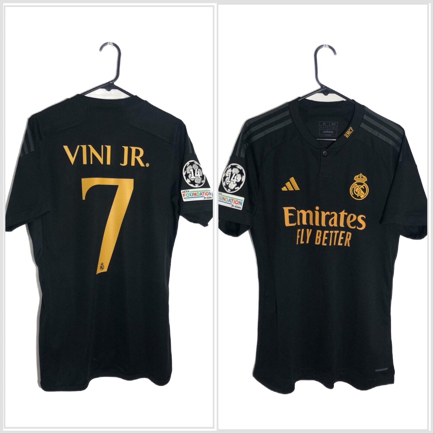 Vini Jr 7 Real Madrid 2023 24 3rd Medium Cl Shirt Excellent Condition In9846