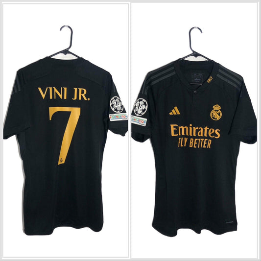 Vini Jr 7 Real Madrid 2023 24 3rd Medium Cl Shirt Excellent Condition In9846