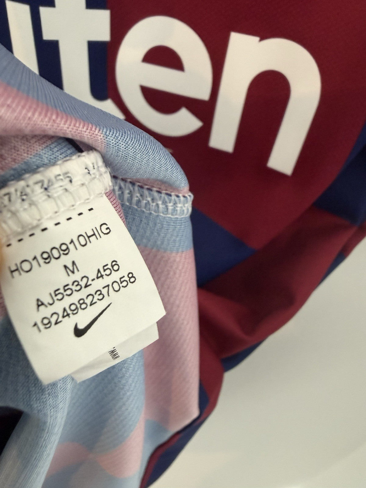 Barcelona Suarez #9 2019/20 Medium Home Shirt Excellent Condition AJ5532-456