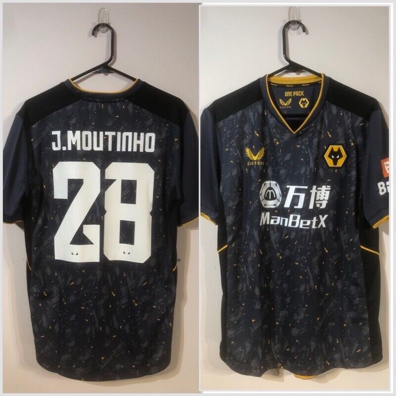 J. Moutinho #28 BNWT Wolves 2021/22 Large Euro Away Football Shirt Castore