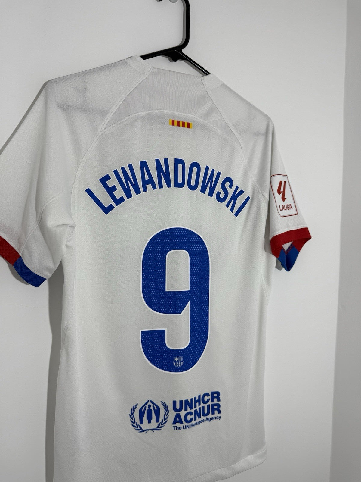 Barcelona Lewandowski #9 2023/24 Away Small Shirt Excellent Condition DX2686-101