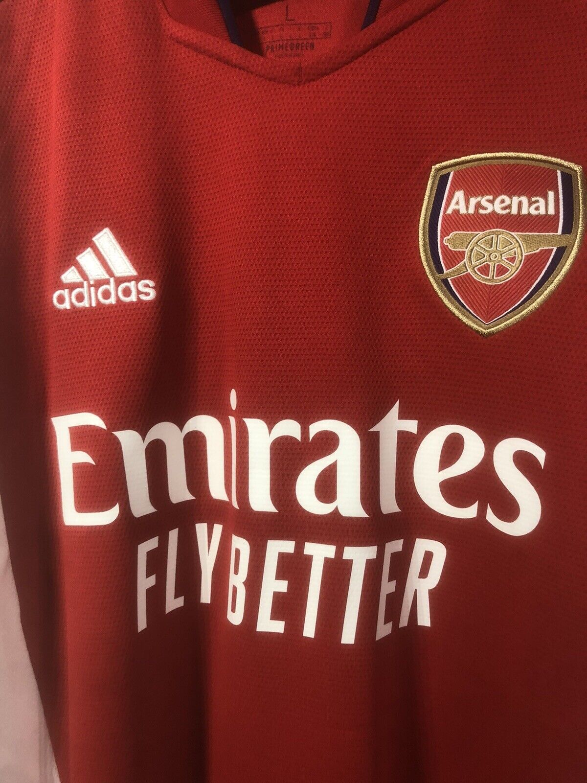 White #4 Arsenal Home 2021/22 Large Shirt Adidas Excellent Condition GM0217