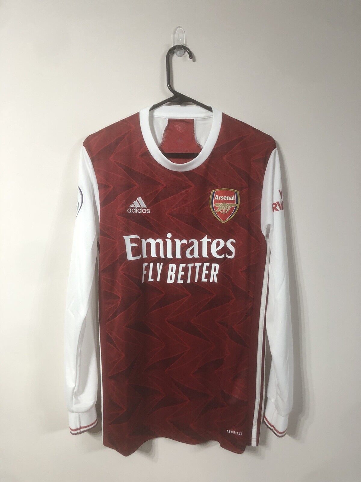 Saka #7 Arsenal 2020/21 Medium L/S Home Shirt Adidas BNWT FH7814