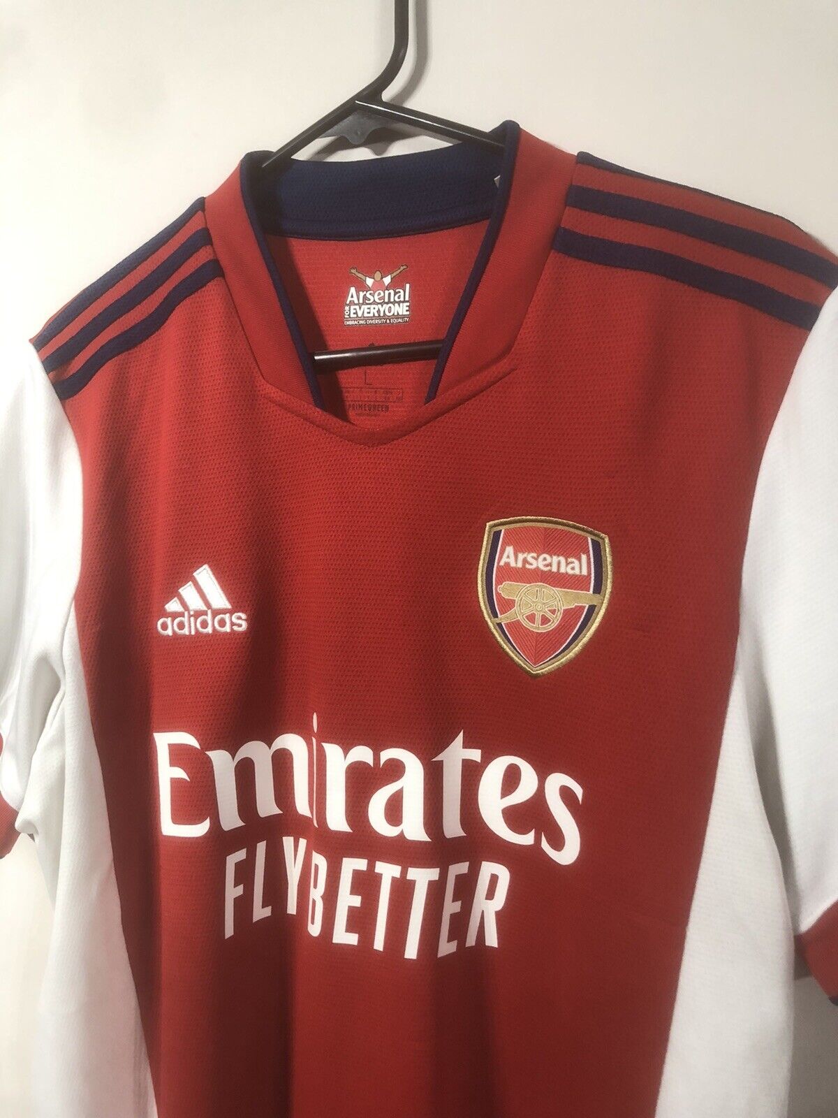 White #4 Arsenal Home 2021/22 Large Shirt Adidas Excellent Condition GM0217