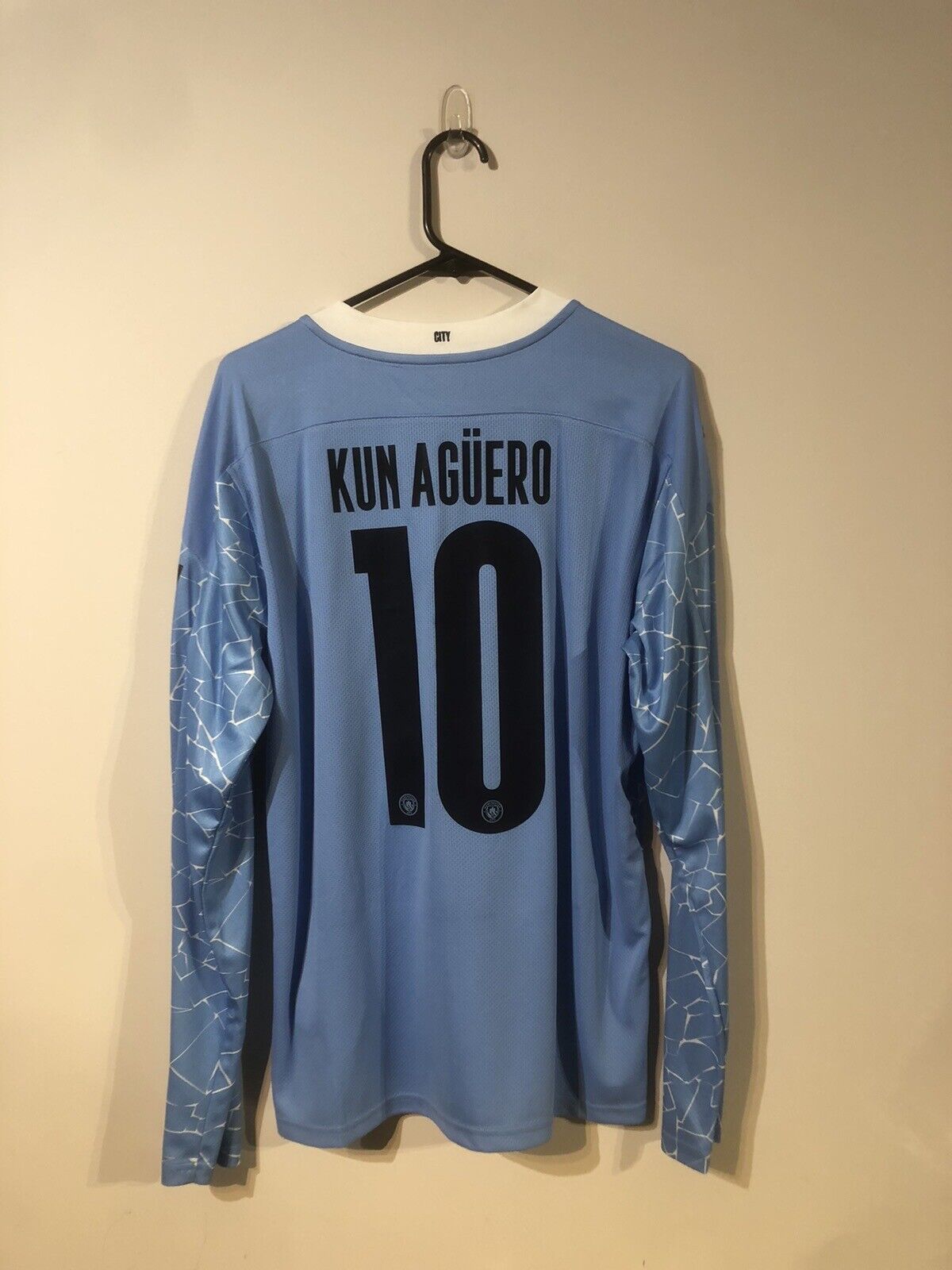 Aguero #10 Manchester City 2020/21 Large L/S Home Shirt BNWT