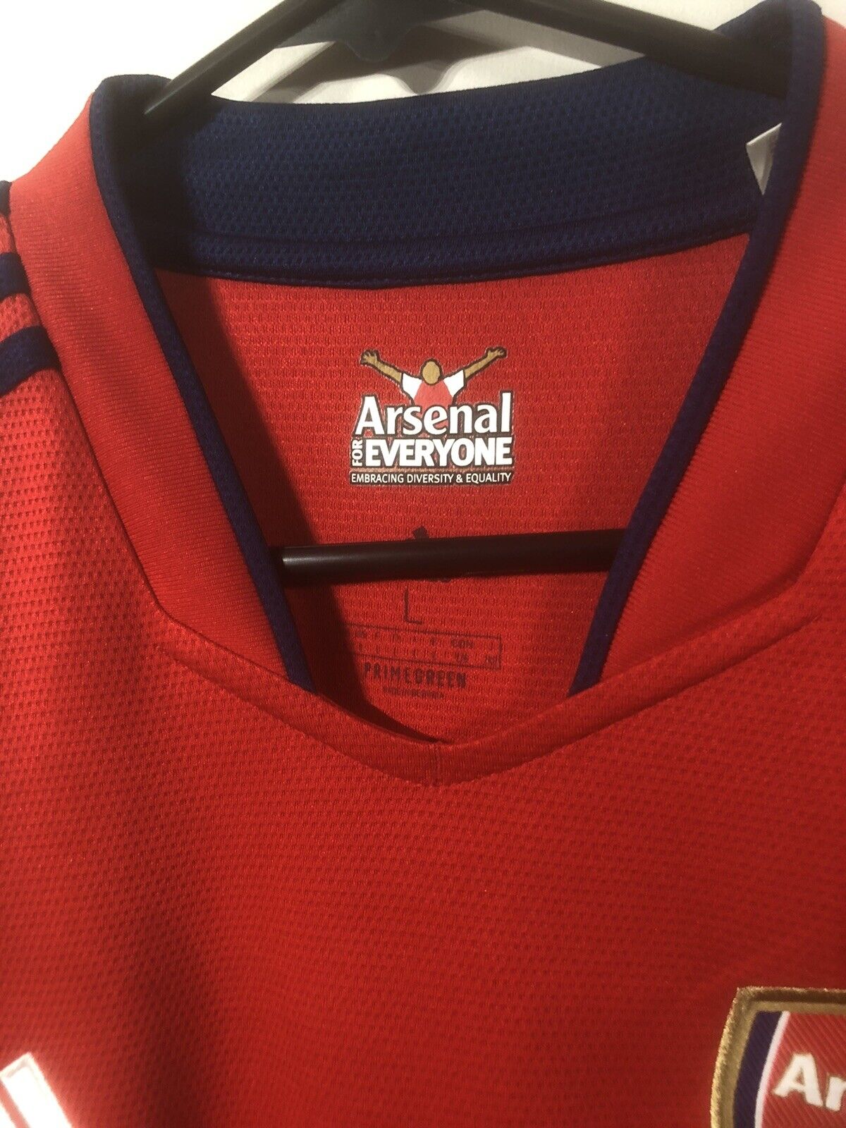 White #4 Arsenal Home 2021/22 Large Shirt Adidas Excellent Condition GM0217