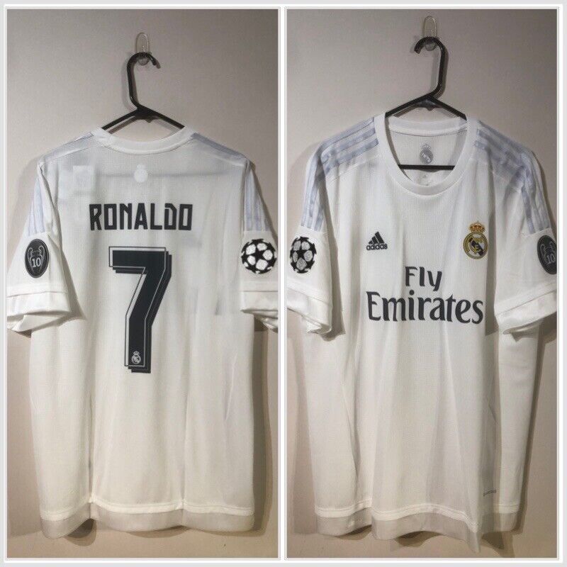 Ronaldo #7 BNWT Real Madrid 2015/16 X-Large Champions League Final Home Shirt