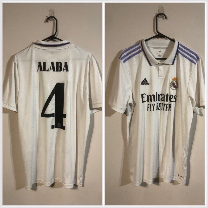 Alaba #4 Real Madrid 2022/23 Home Large Shirt Adidas Excellent Condition