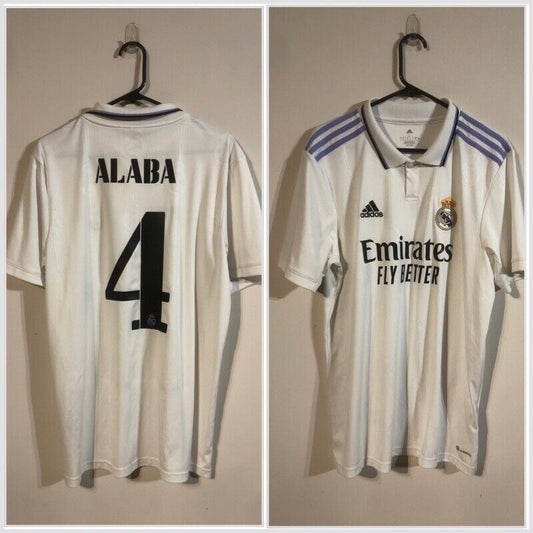 Alaba #4 Real Madrid 2022/23 Home Large Shirt Adidas Excellent Condition