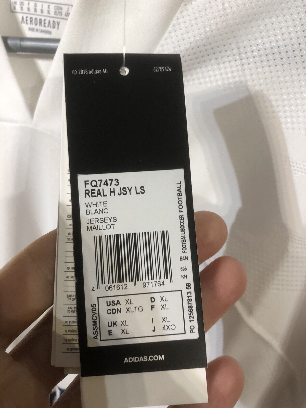 Hazard #7 Real Madrid 2020/21 X-Large L/S Home Football Shirt Jersey BNWT