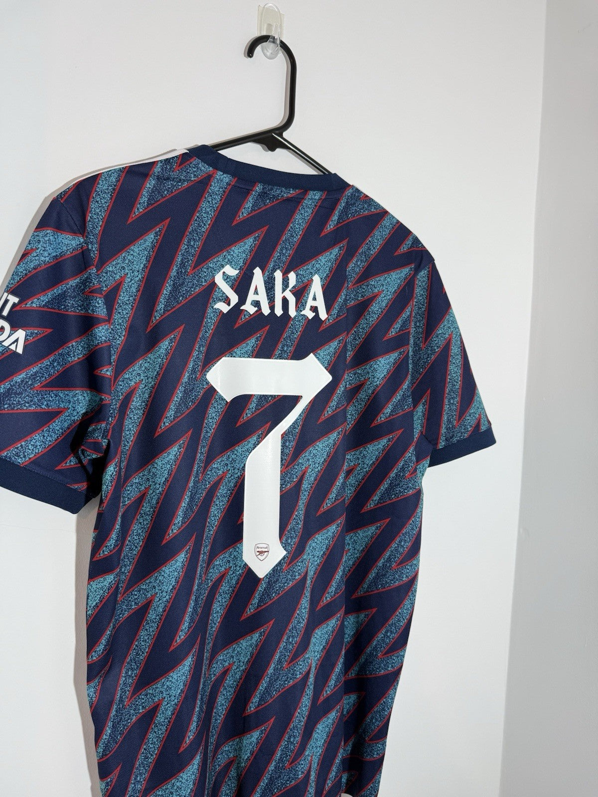 Arsenal Saka #7 2021/22 Medium Euro 3rd Shirt Adidas Excellent Condition GM0213