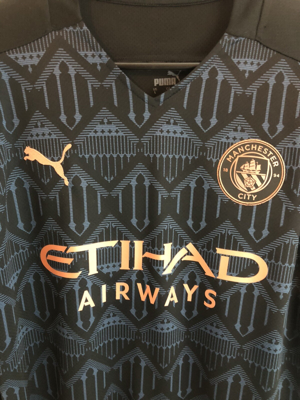 De Bruyne #17 Manchester City 2020/21 Large Away Excellent Condition 757092-02