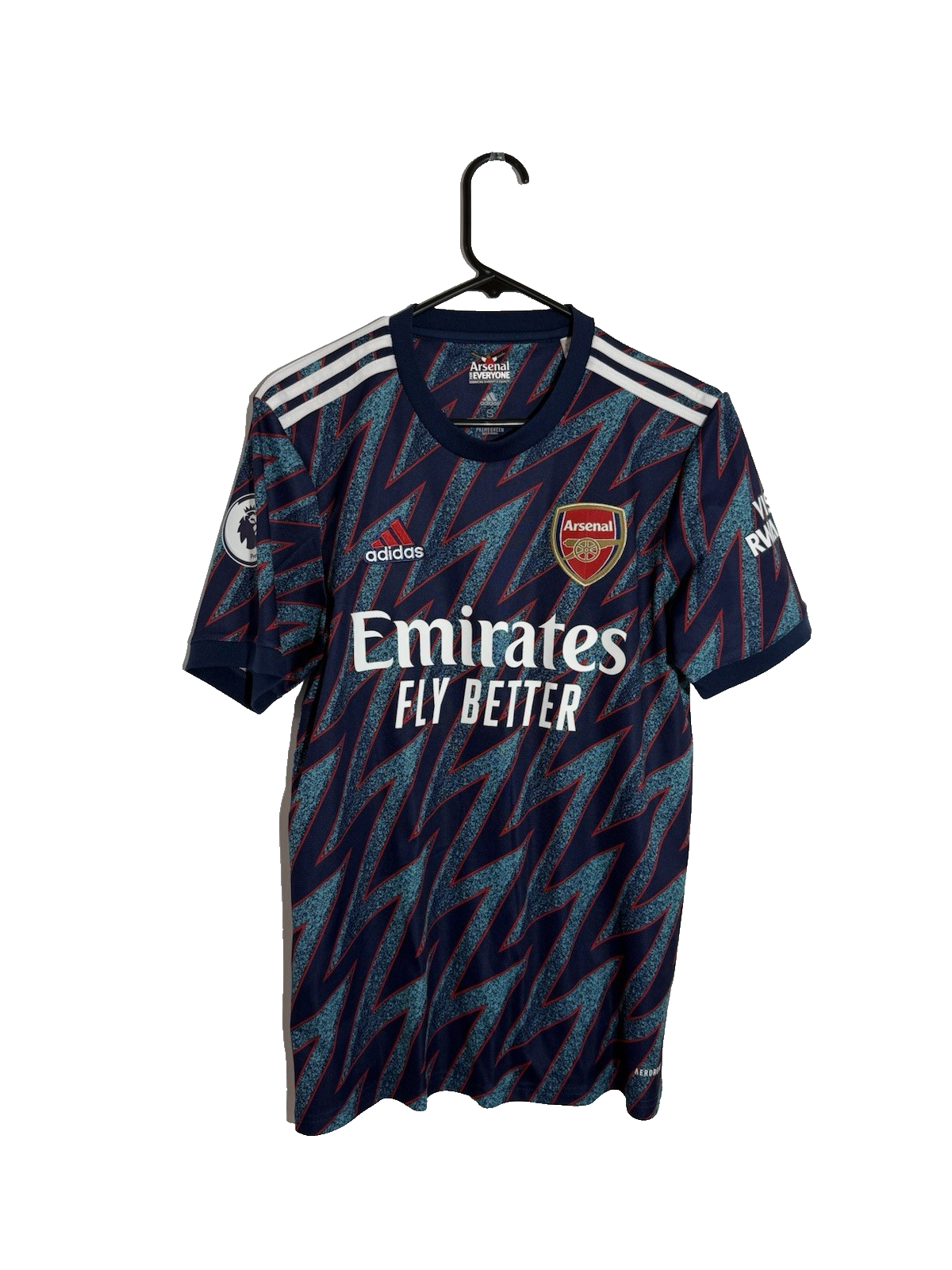 Arsenal Saka #7 2021/22 Small 3rd Shirt Adidas Excellent Condition GM0213