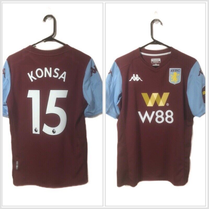 Konsa 15 Aston Villa 2019 20 Medium Home Shirt Kappa Excellent Condition