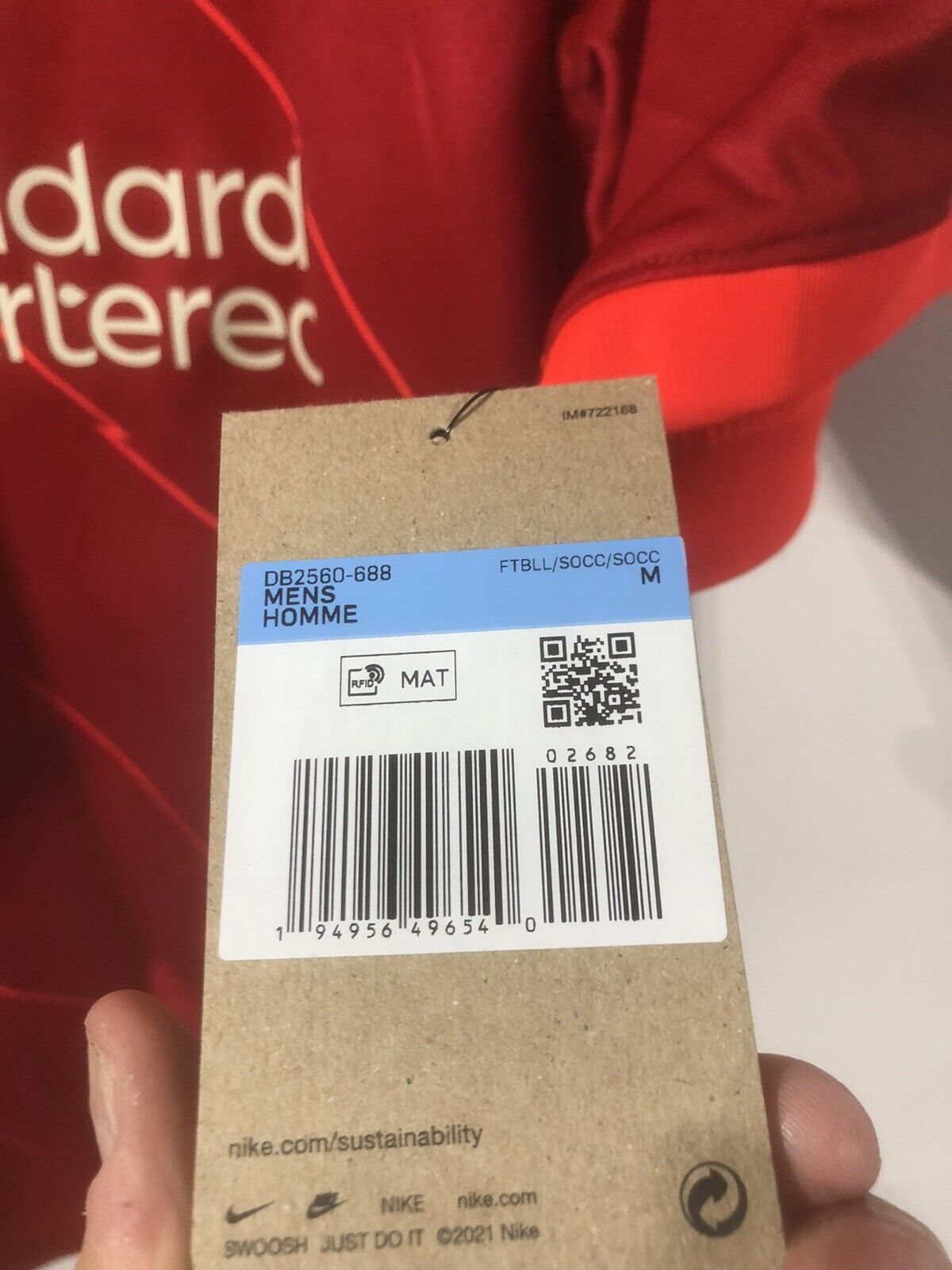 Jones #17 Liverpool Medium BNWT 2021/22 Home Shirt Nike