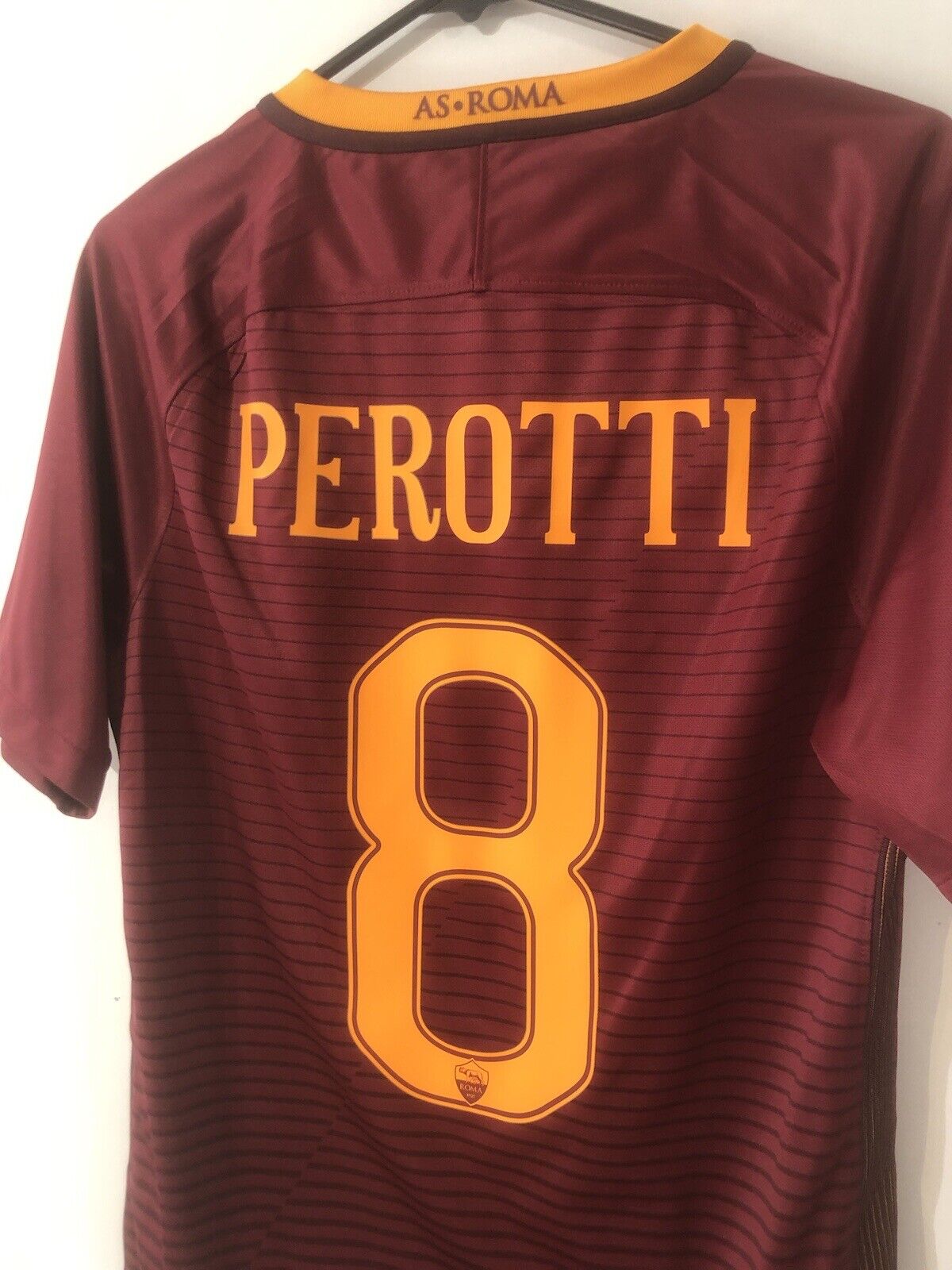 Perotti #8 AS Roma 2016/17 Small Home Football Shirt Nike Very Good Condition