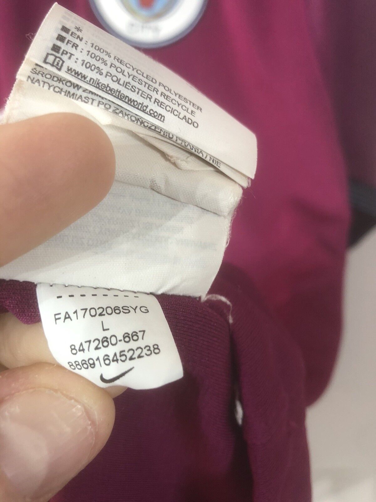 Silva #21 Manchester City 2017/18 Large Away Shirt Exc Condition 847260-667