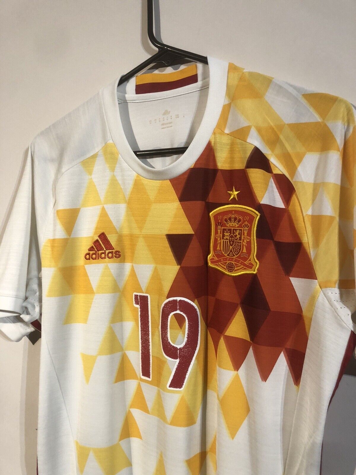 Diego Costa #19 Spain 2016 Away Medium Shirt Adidas Very Good Condition