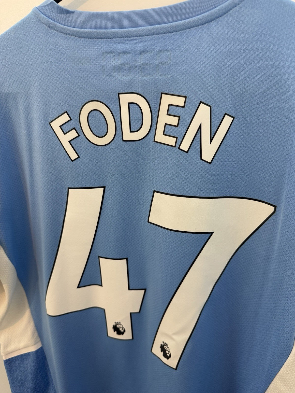 Manchester City Foden #47 2021/22 Large Home Shirt Excellent Condition 759202-01