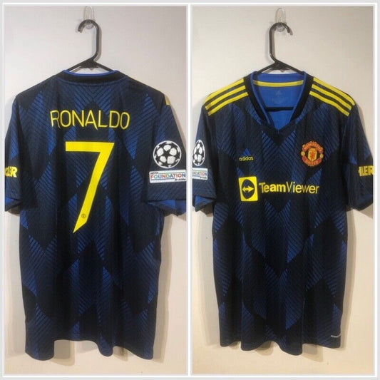 Ronaldo #7 Manchester United X-Large 2021/22 CL 3rd Shirt BNWT