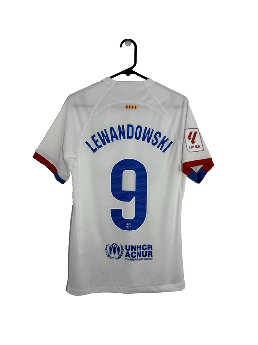 Barcelona Lewandowski #9 2023/24 Away Small Shirt Excellent Condition DX2686-101