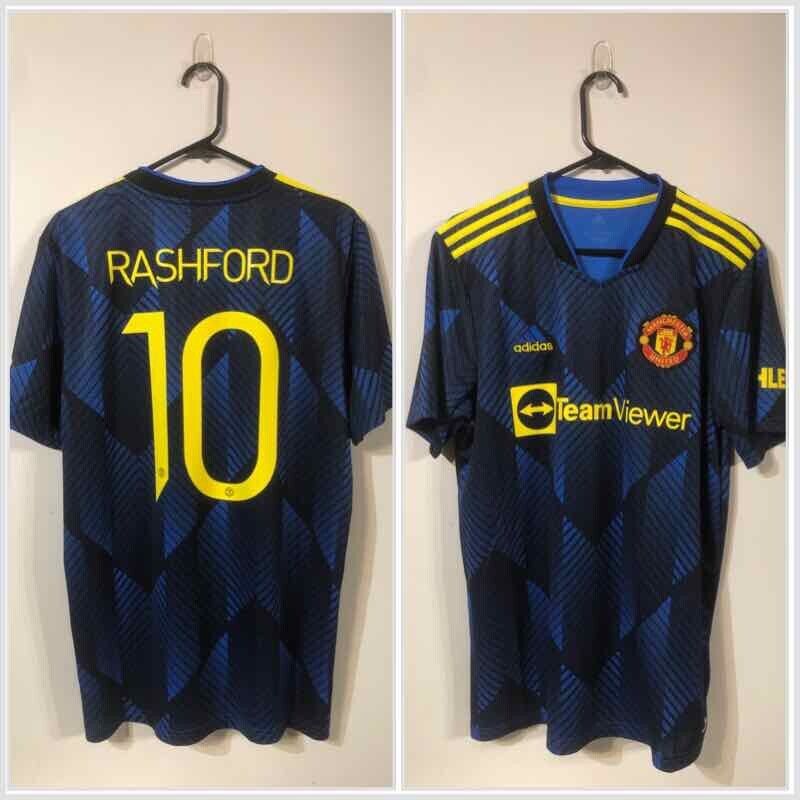 Rashford #10 Manchester United Large 2021/22 Euro 3rd Adidas Excellent Condition