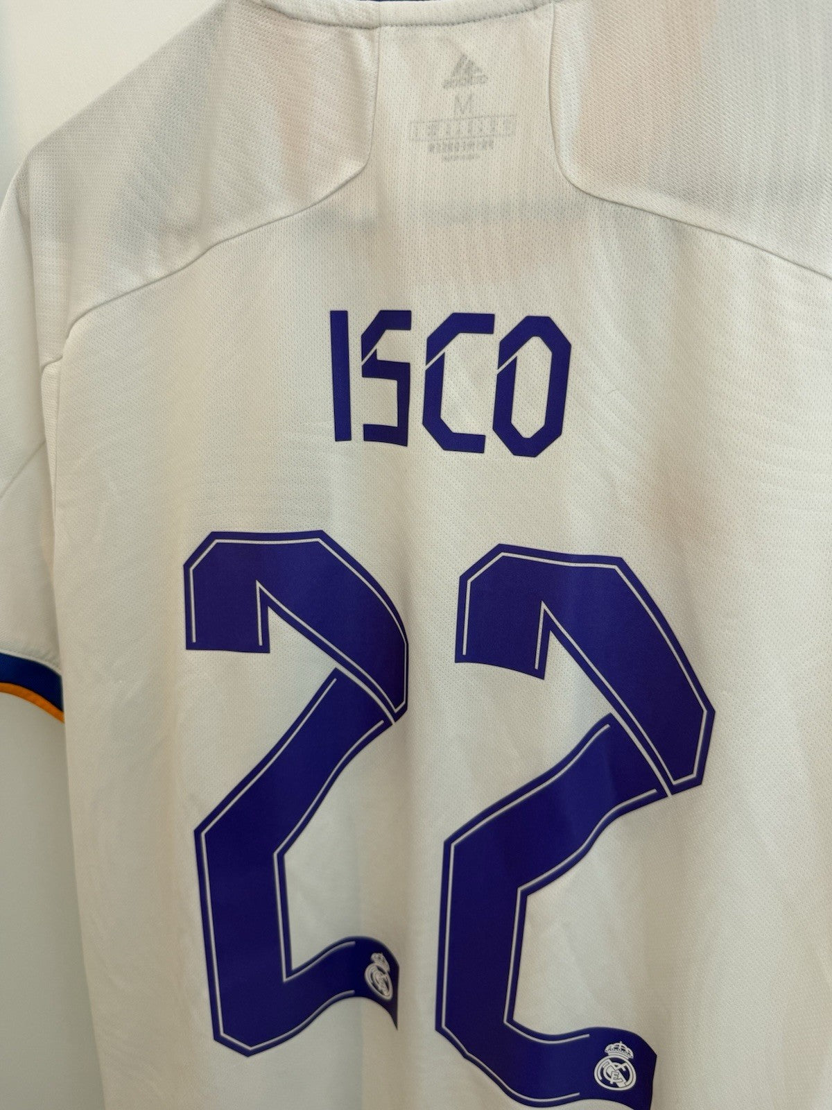 Real Madrid Isco #22 2021/22 Medium Home Shirt Adidas Excellent Condition GQ1359