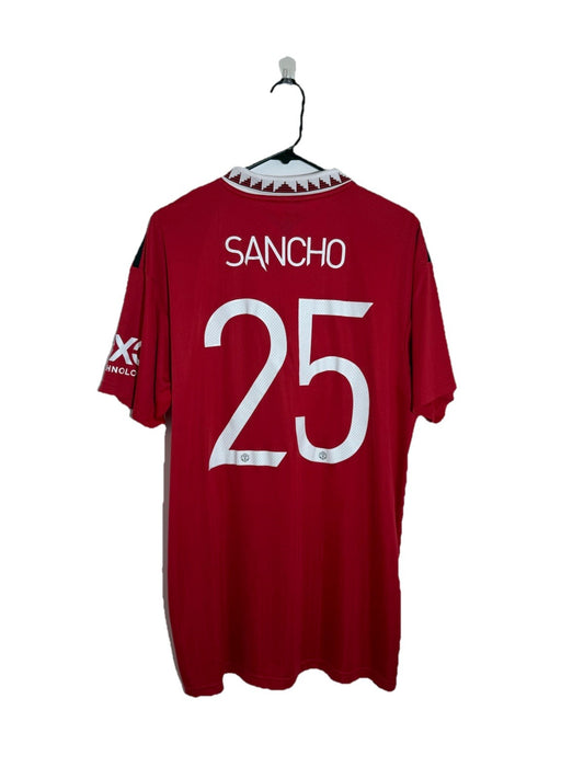Manchester United Sancho #25 2022/23 XL Home Shirt Excellent Condition H13881