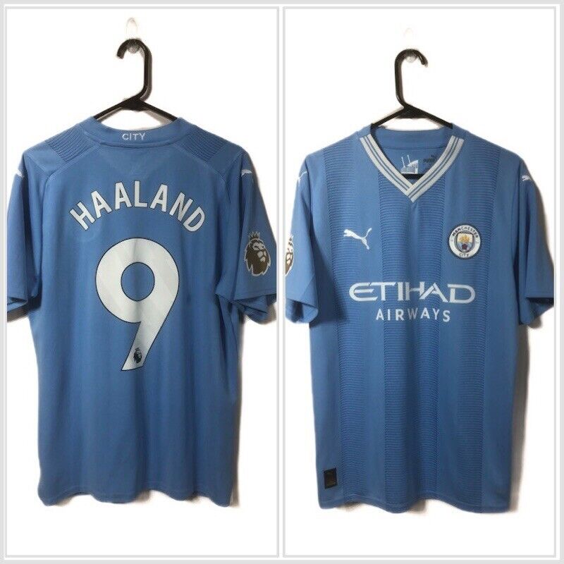 Haaland 9 Manchester City 2023 24 Large Home Shirt Excellent Condition 770438 01