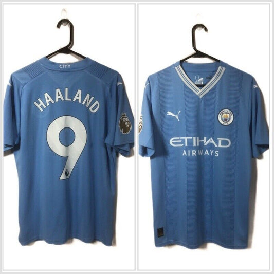 Haaland 9 Manchester City 2023 24 Large Home Shirt Excellent Condition 770438 01
