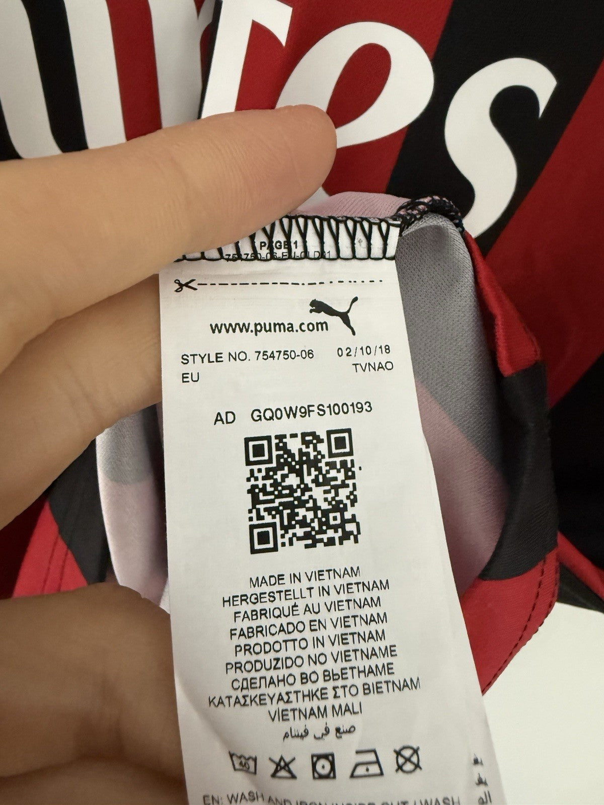 AC Milan Romagnoli #13 2018/19 Large Home Shirt Puma BNWT 754419-06