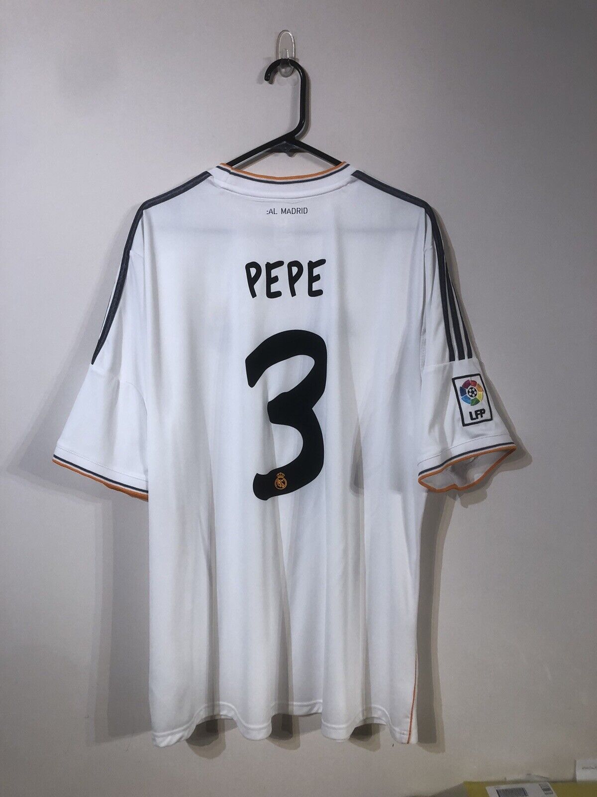 Pepe #3 Real Madrid 2013/14 XX-Large Home L Shirt Adidas Excellent Condition