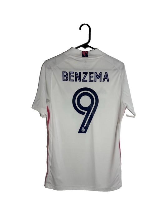 Real Madrid Benzema #9 2020/21 Small Home Shirt Excellent Condition FM4735